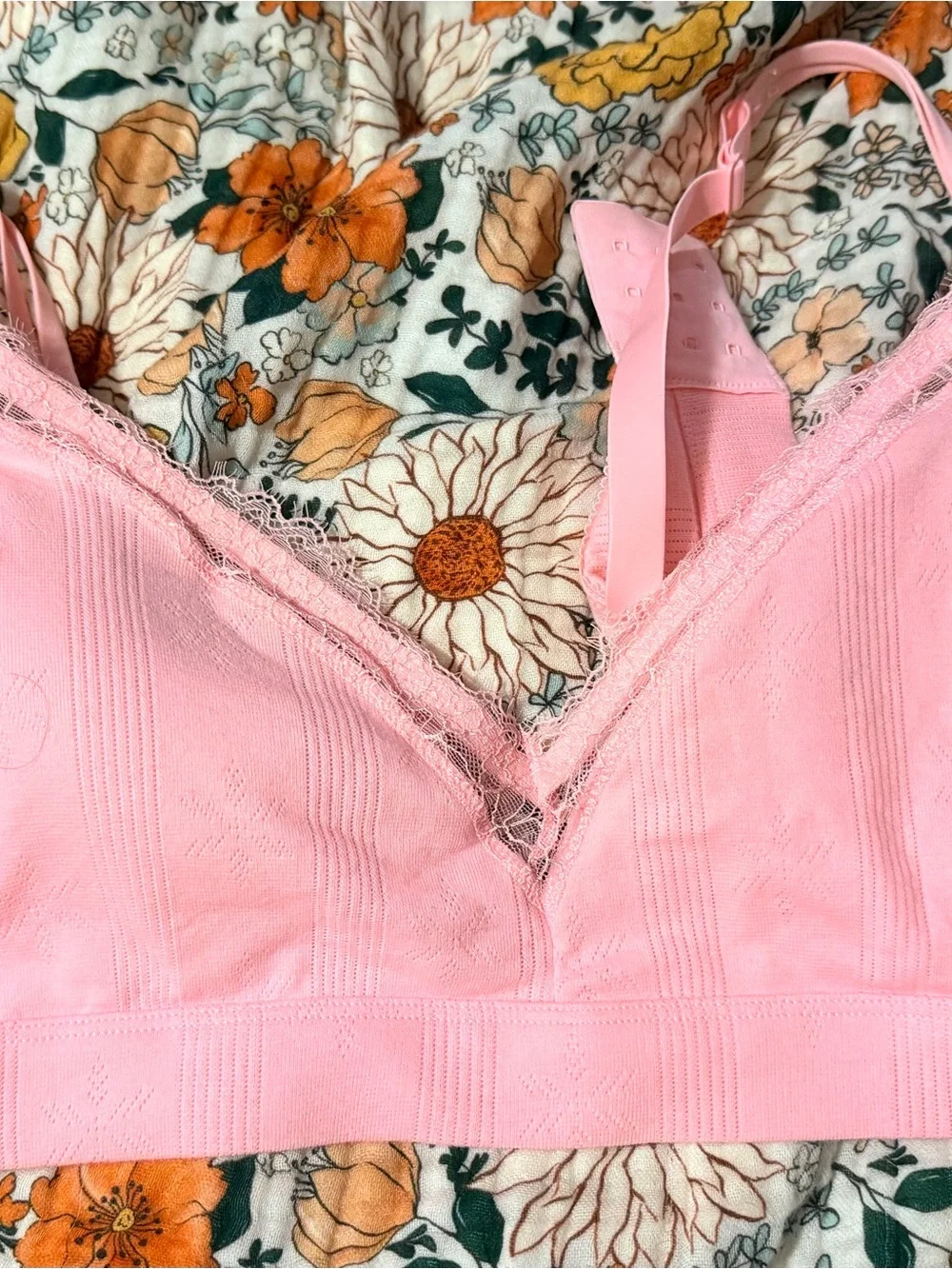 Aerie superchill pointelle padded Triangle Bralette - Pink xl